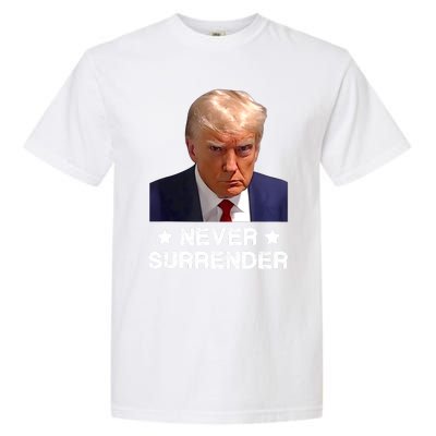 Donald Trump Never Surrender Mug Shot President Vote 2024 Garment-Dyed Heavyweight T-Shirt