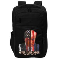 Donald Trump Never Surrender President 2024 Trump Mug Shot Impact Tech Backpack