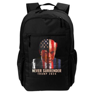 Donald Trump Never Surrender President 2024 Trump Mug Shot Daily Commute Backpack