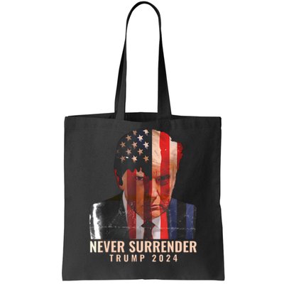 Donald Trump Never Surrender President 2024 Trump Mug Shot Tote Bag