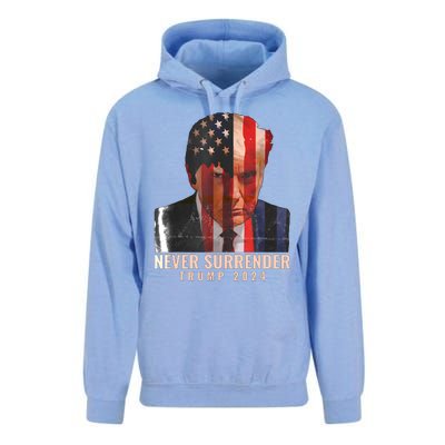 Donald Trump Never Surrender President 2024 Trump Mug Shot Unisex Surf Hoodie