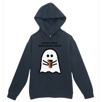 Dead Tired Need More Brew Ghost Drinking Coffee Urban Pullover Hoodie