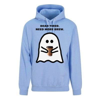 Dead Tired Need More Brew Ghost Drinking Coffee Unisex Surf Hoodie