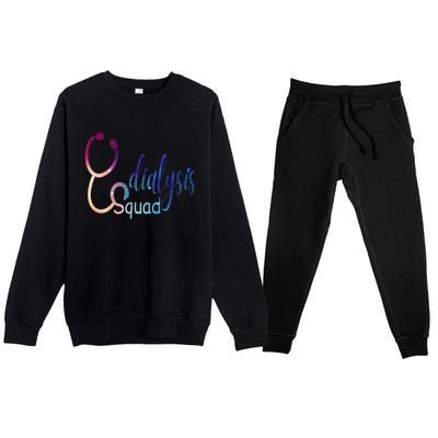 Dialysis Technician Nephrology Kidney Nurse Premium Crewneck Sweatsuit Set