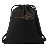 Dialysis Technician Nurse Kidney Heartbeat Awareness Drawstring Bag