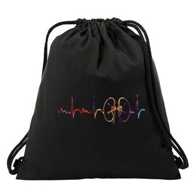 Dialysis Technician Nurse Kidney Heartbeat Awareness Drawstring Bag