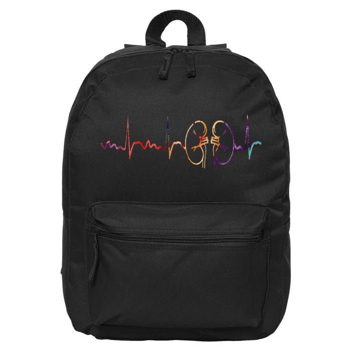 Dialysis Technician Nurse Kidney Heartbeat Awareness 16 in Basic Backpack