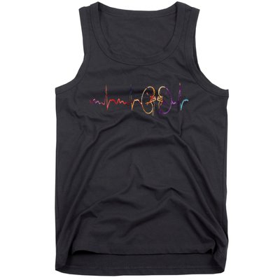 Dialysis Technician Nurse Kidney Heartbeat Awareness Tank Top