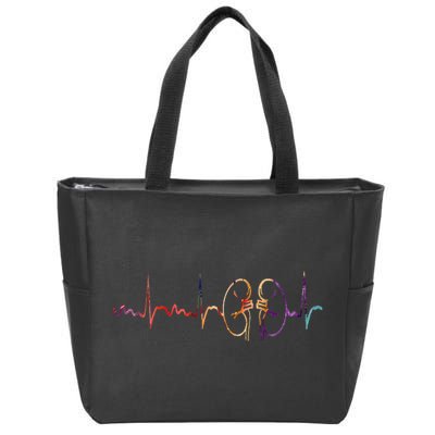 Dialysis Technician Nurse Kidney Heartbeat Awareness Zip Tote Bag