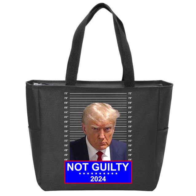 Donald Trump Not Guilty 2024 Mugshot Politcal Zip Tote Bag