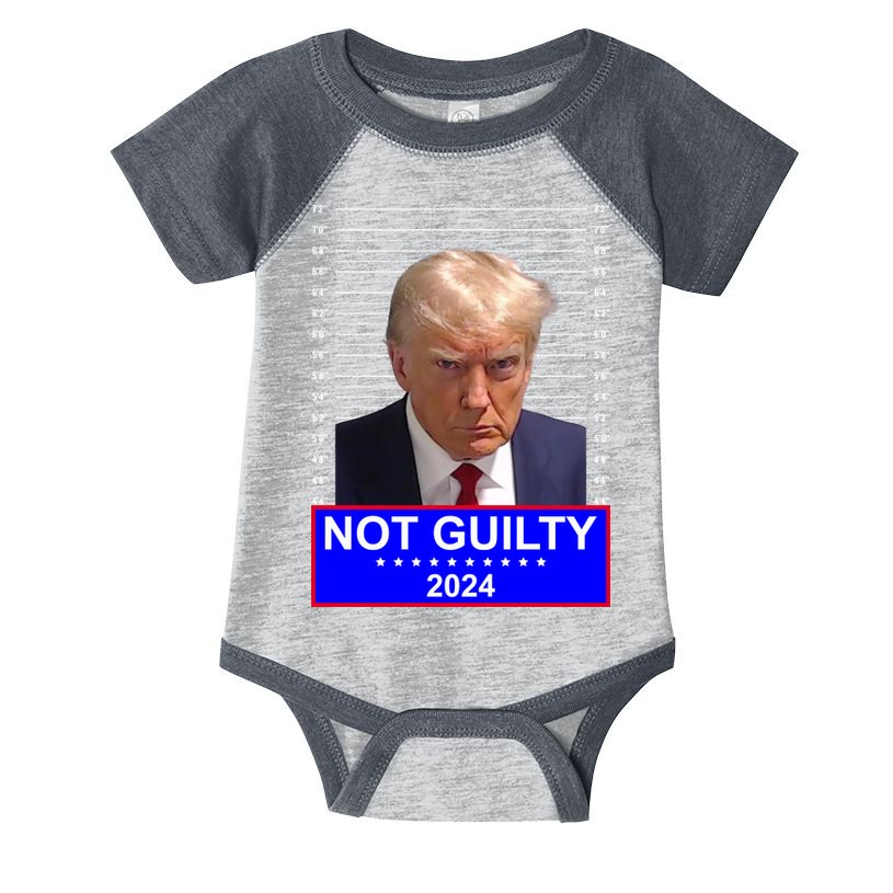 Donald Trump Not Guilty 2024 Mugshot Politcal Infant Baby Jersey Bodysuit