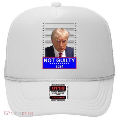 Donald Trump Not Guilty 2024 Mugshot Politcal High Crown Mesh Back Trucker Hat