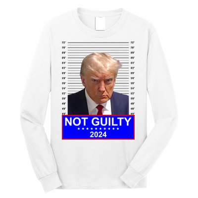 Donald Trump Not Guilty 2024 Mugshot Politcal Long Sleeve Shirt