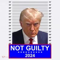 Donald Trump Not Guilty 2024 Mugshot Politcal Tall T-Shirt