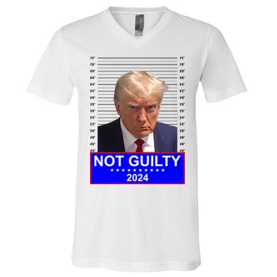 Donald Trump Not Guilty 2024 Mugshot Politcal V-Neck T-Shirt