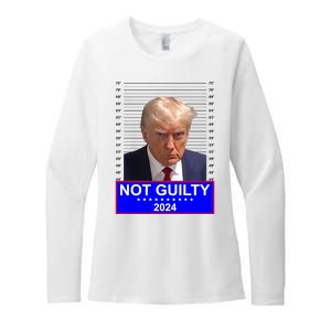 Donald Trump Not Guilty 2024 Mugshot Politcal Womens CVC Long Sleeve Shirt