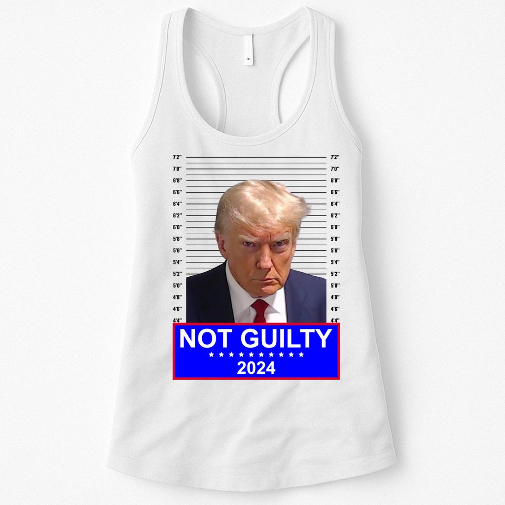 Donald Trump Not Guilty 2024 Mugshot Politcal Womens Tank Top