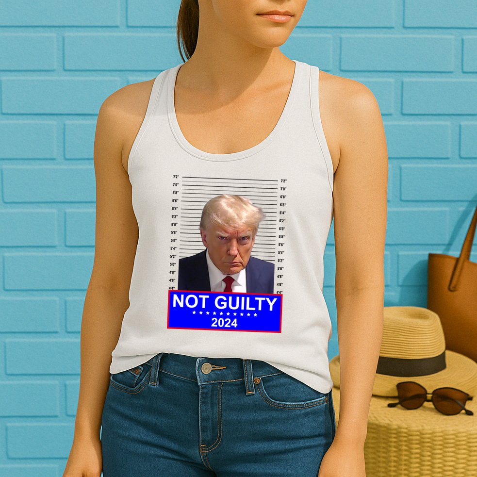 Donald Trump Not Guilty 2024 Mugshot Politcal Womens Tank Top