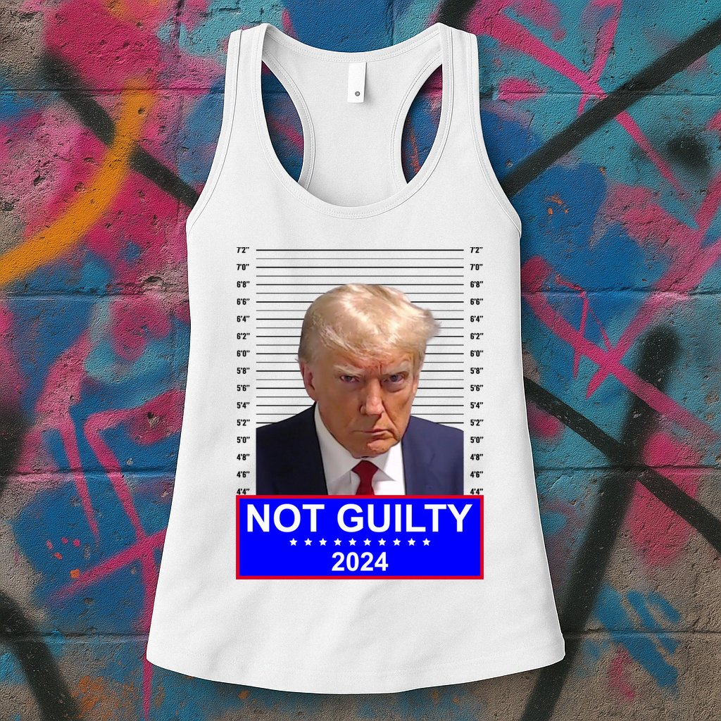 Donald Trump Not Guilty 2024 Mugshot Politcal Womens Tank Top