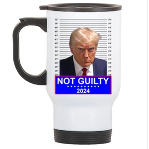 Donald Trump Not Guilty 2024 Mugshot Politcal Stainless Steel Travel Mug