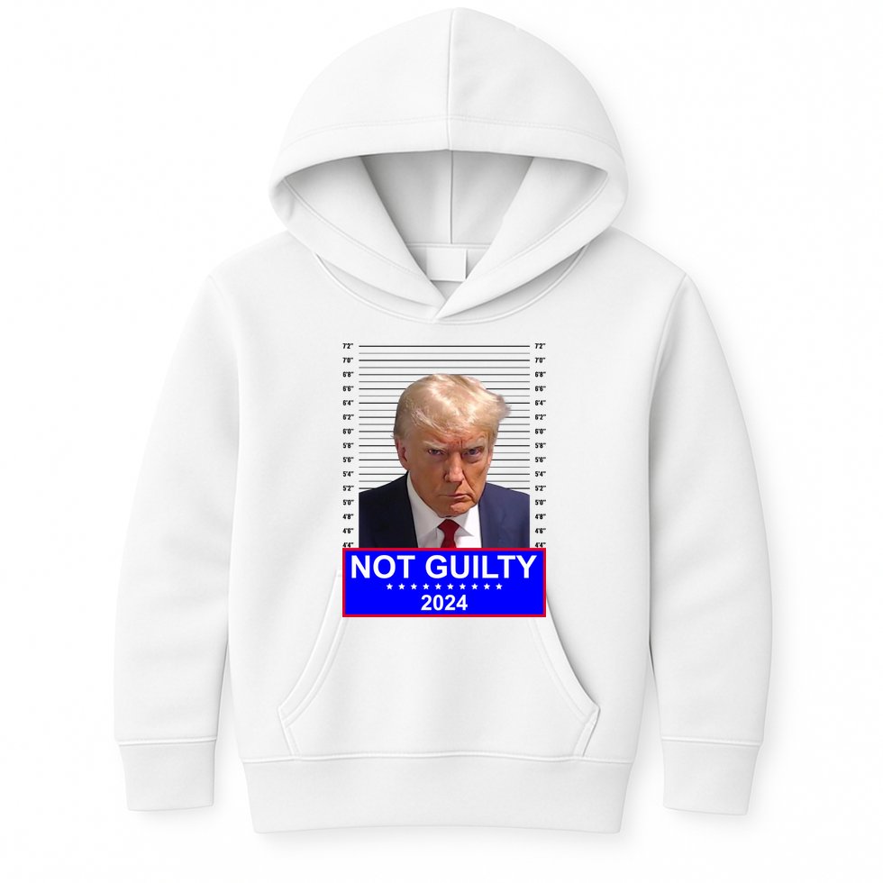 Donald Trump Not Guilty 2024 Mugshot Politcal Kids Hoodie