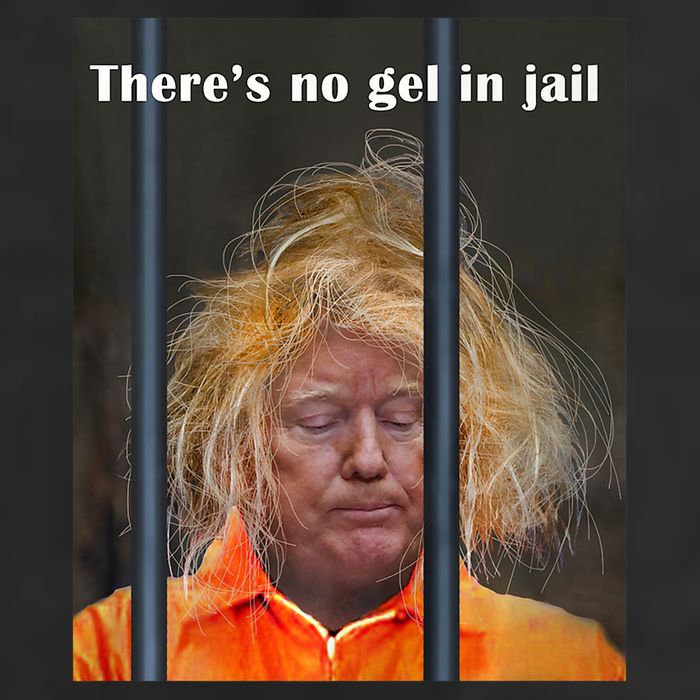 Donald Trump No Gel In Jail 7 Panel Mesh Trucker Snapback Hat