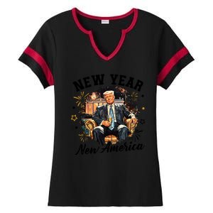 Donald Trump New New New America Ladies Halftime Notch Neck Tee