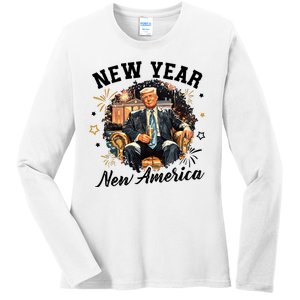 Donald Trump New New New America Ladies Long Sleeve Shirt