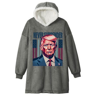 Donald Trump Never Surrender Hooded Wearable Blanket