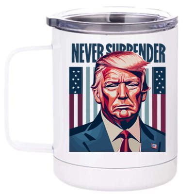 Donald Trump Never Surrender 12 oz Stainless Steel Tumbler Cup