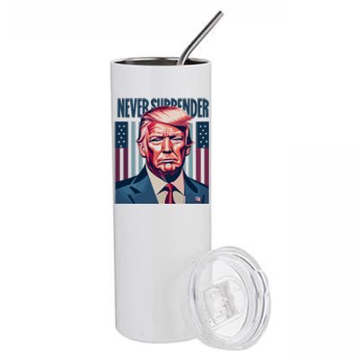 Donald Trump Never Surrender Stainless Steel Tumbler