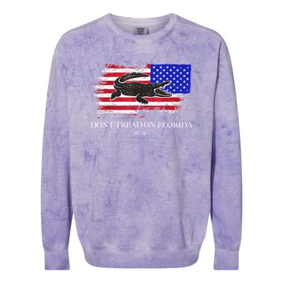 Dont Tread On Florida Governor Flag Alligator DeSantis 2021 Colorblast Crewneck Sweatshirt