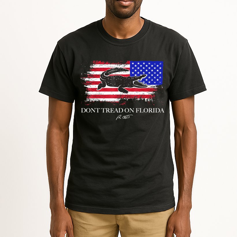 Dont Tread On Florida Governor Flag Alligator DeSantis 2021 Tall T-Shirt