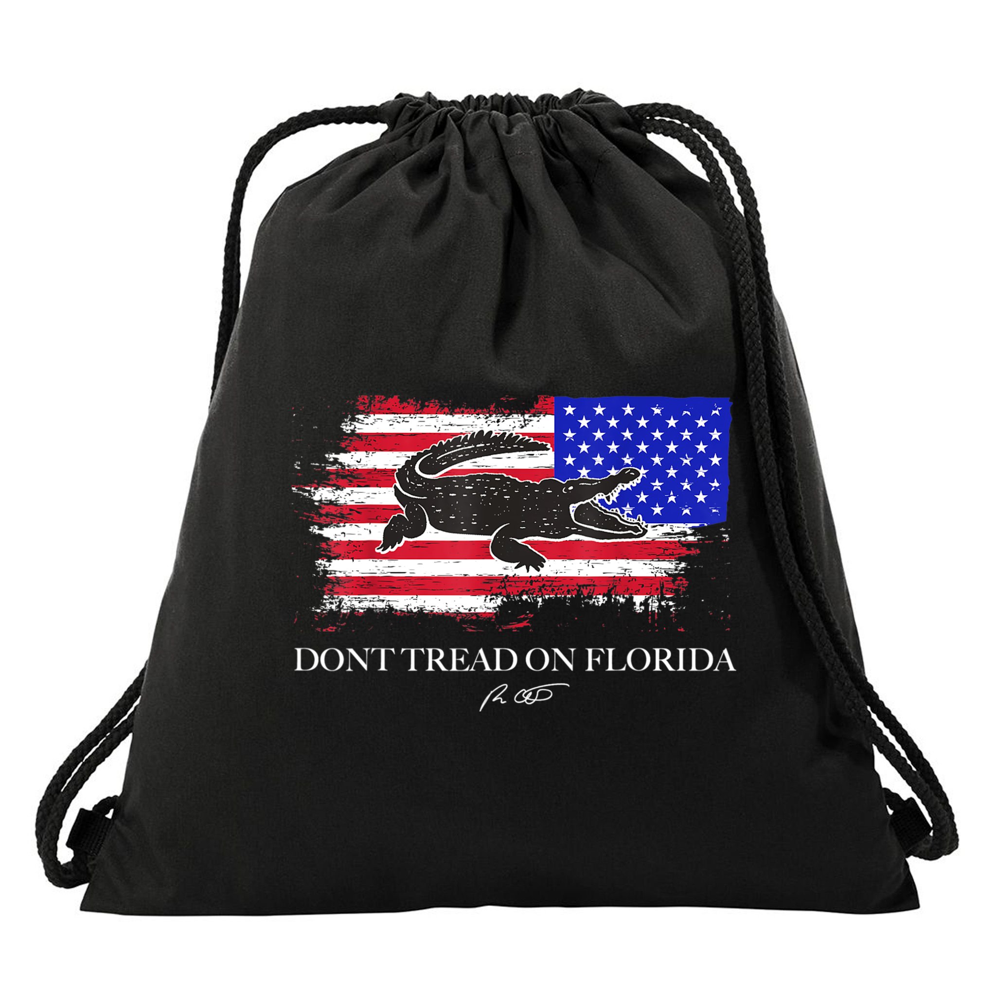 Dont Tread On Florida Governor Flag Alligator DeSantis 2021 Drawstring Bag