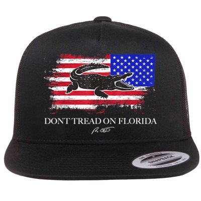 Dont Tread On Florida Governor Flag Alligator DeSantis 2021 Flat Bill Trucker Hat