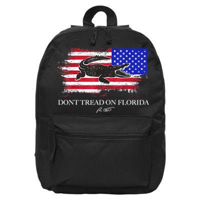 Dont Tread On Florida Governor Flag Alligator DeSantis 2021 16 in Basic Backpack