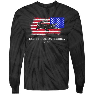 Dont Tread On Florida Governor Flag Alligator DeSantis 2021 Tie-Dye Long Sleeve Shirt