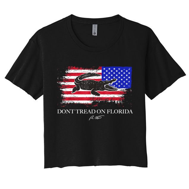 Dont Tread On Florida Governor Flag Alligator DeSantis 2021 Crop Top
