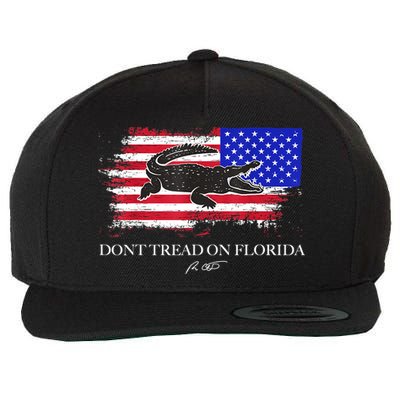 Dont Tread On Florida Governor Flag Alligator DeSantis 2021 Wool Snapback Cap