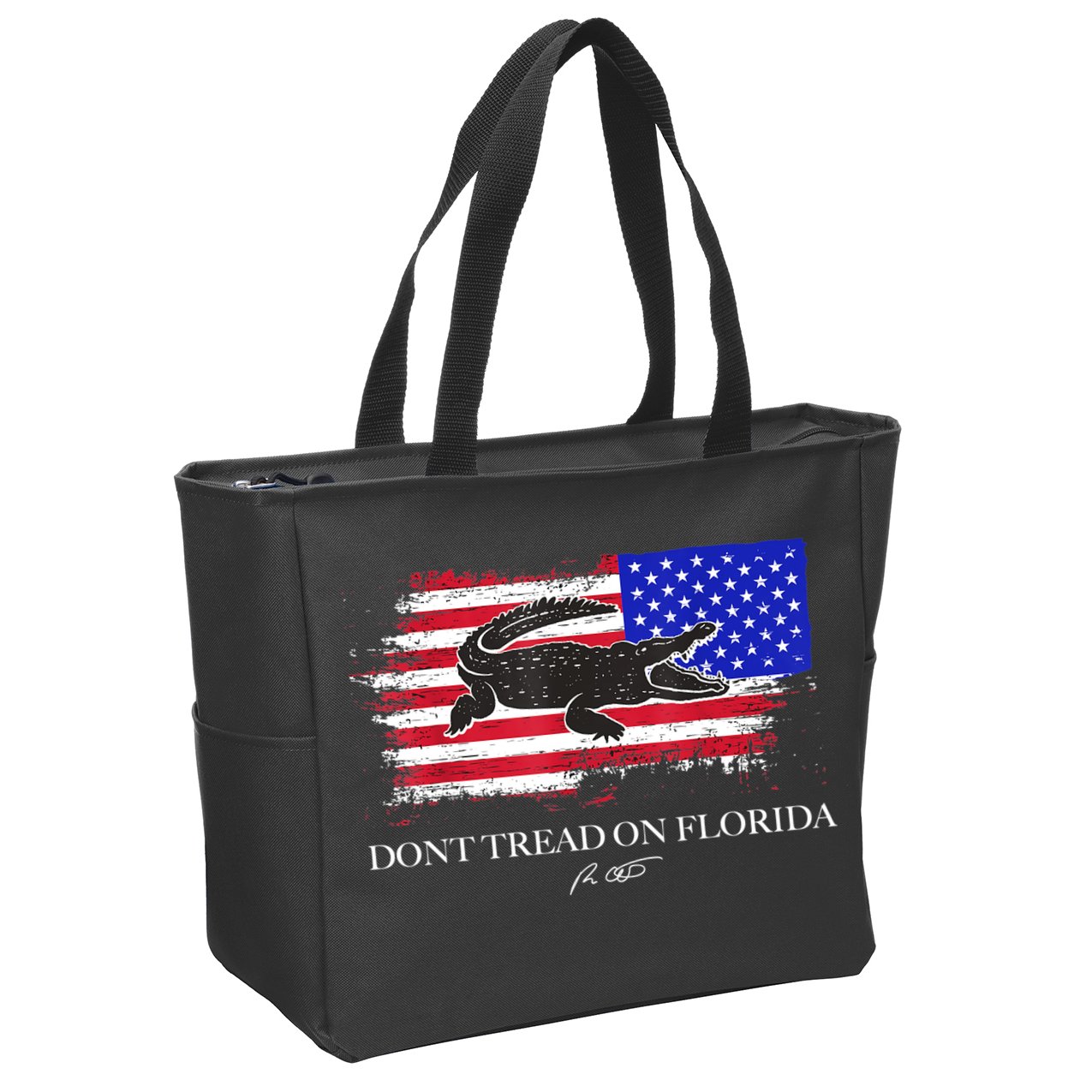 Dont Tread On Florida Governor Flag Alligator DeSantis 2021 Zip Tote Bag