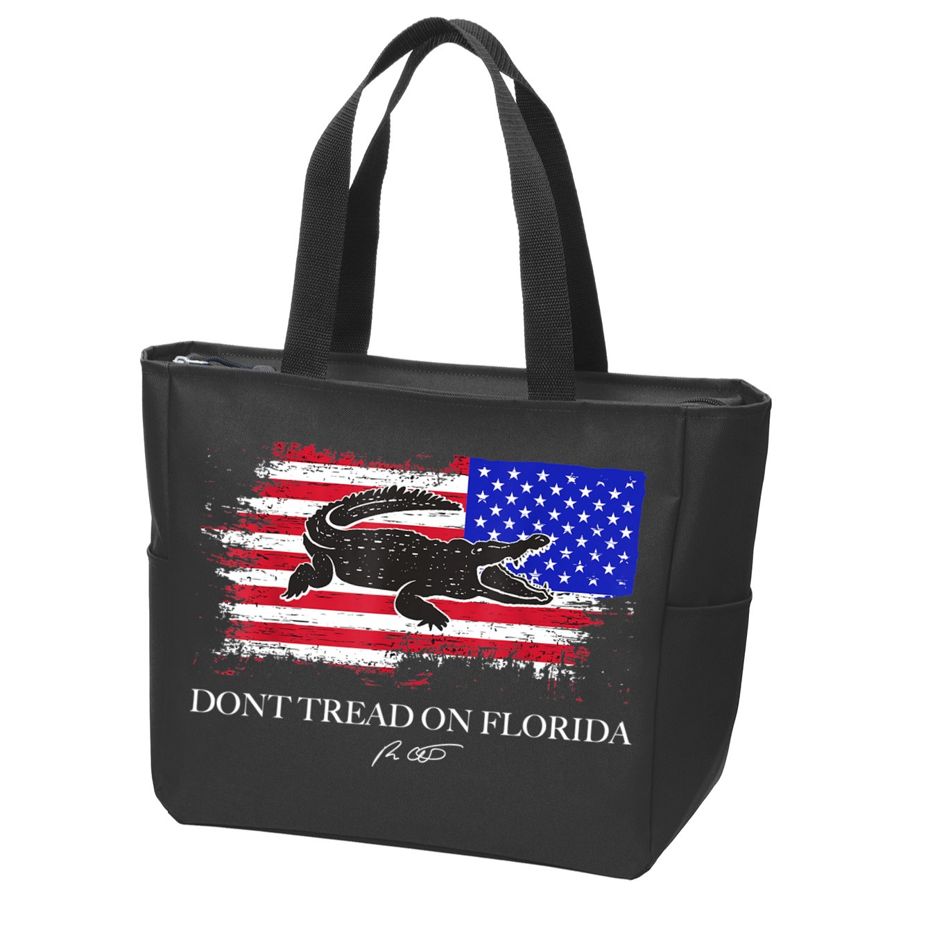 Dont Tread On Florida Governor Flag Alligator DeSantis 2021 Zip Tote Bag