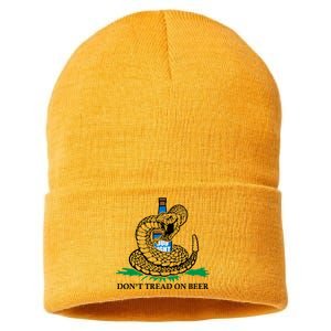 Dont Tread On Beer Funny Patriot America Usa Freedom Lover Gift Sustainable Knit Beanie