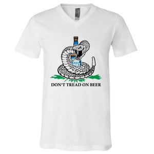 Dont Tread On Beer Funny Patriot America Usa Freedom Lover Gift V-Neck T-Shirt