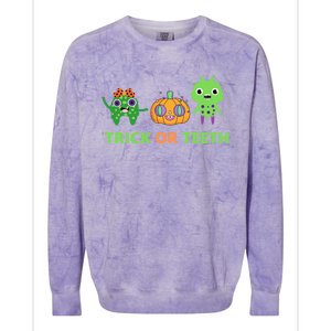 Dental Trick Or Teeth Costume Cool Gift Colorblast Crewneck Sweatshirt