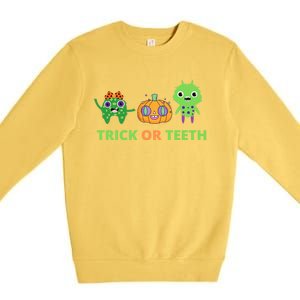 Dental Trick Or Teeth Costume Cool Gift Premium Crewneck Sweatshirt