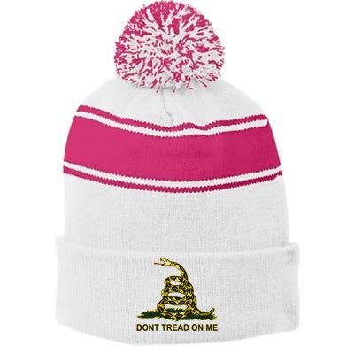 Don’t Tread On Me Gadsden Flag Stripe Pom Pom Beanie