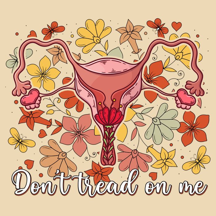 Don’t Tread On Me Uterus Feminist Human Rights Drawstring Bag