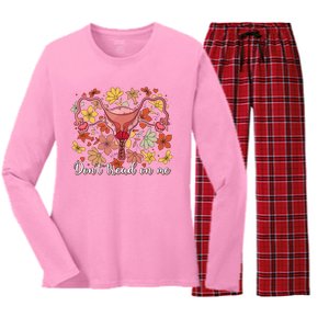 Don’t Tread On Me Uterus Feminist Human Rights Women's Long Sleeve Flannel Pajama Set 