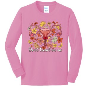 Don’t Tread On Me Uterus Feminist Human Rights Kids Long Sleeve Shirt