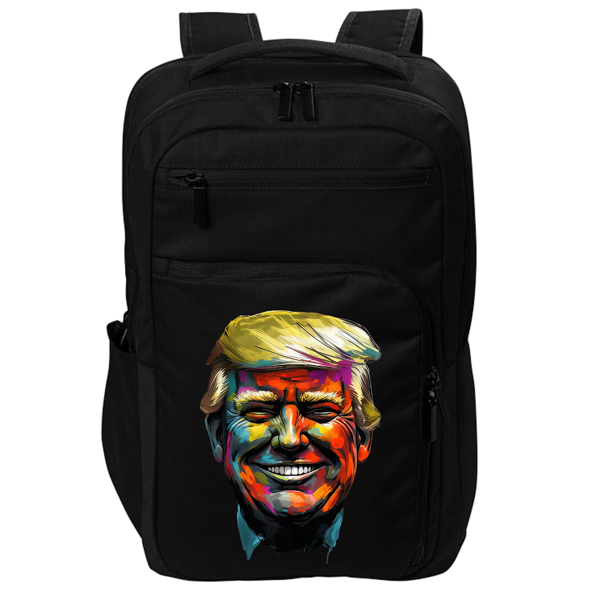 Donald Trump Oil Painting Style Donald J Trump Smiling Impact Tech Backpack